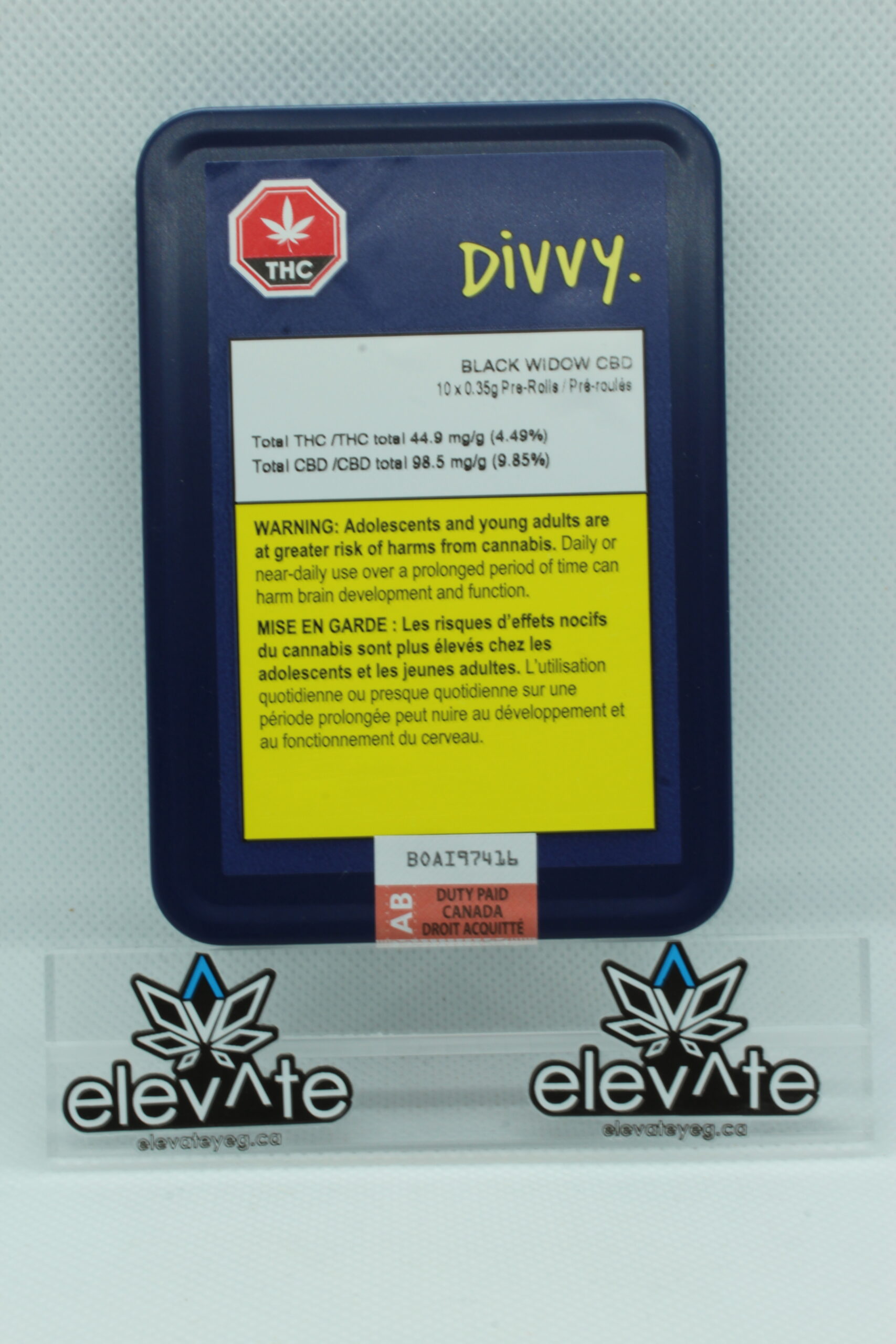 Divvy Black Widow CBD 10 x 0.35g Pre-Rolls