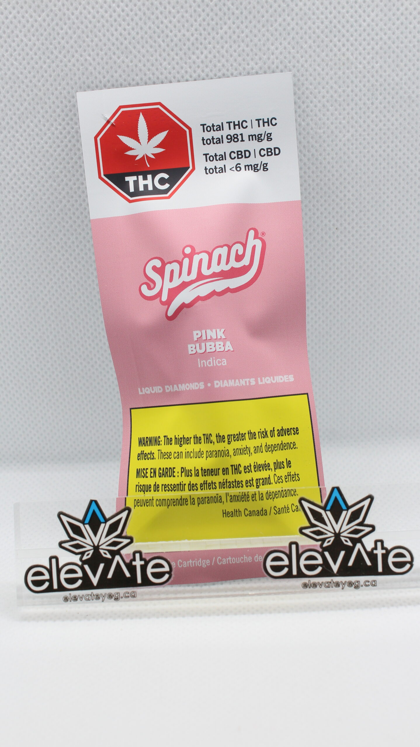 Spinach Pink Bubba Liquid Diamonds Vape Cart 1g