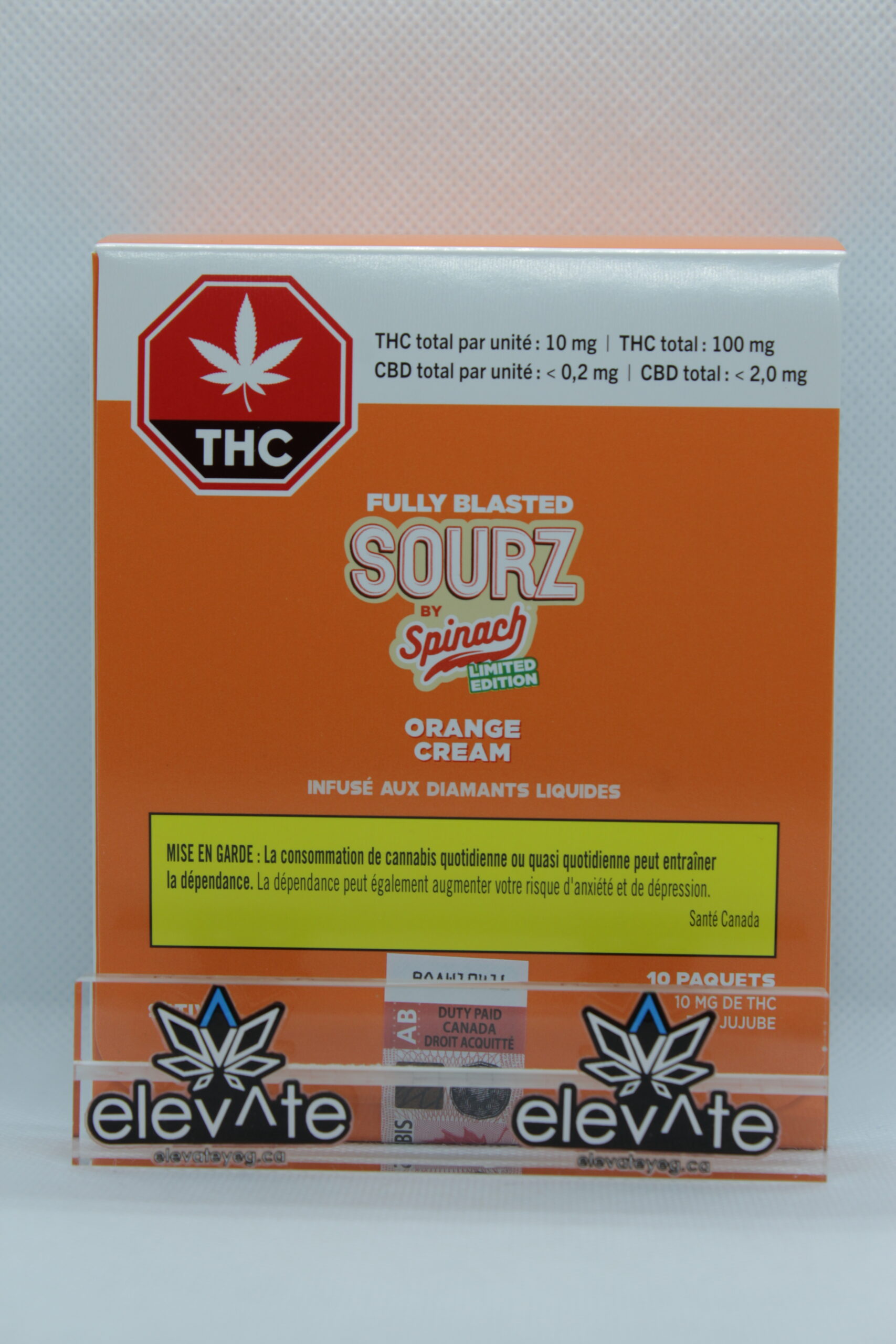 Multipack Spinach Sourz Fully Blasted Orange Cream Soft Chews x10