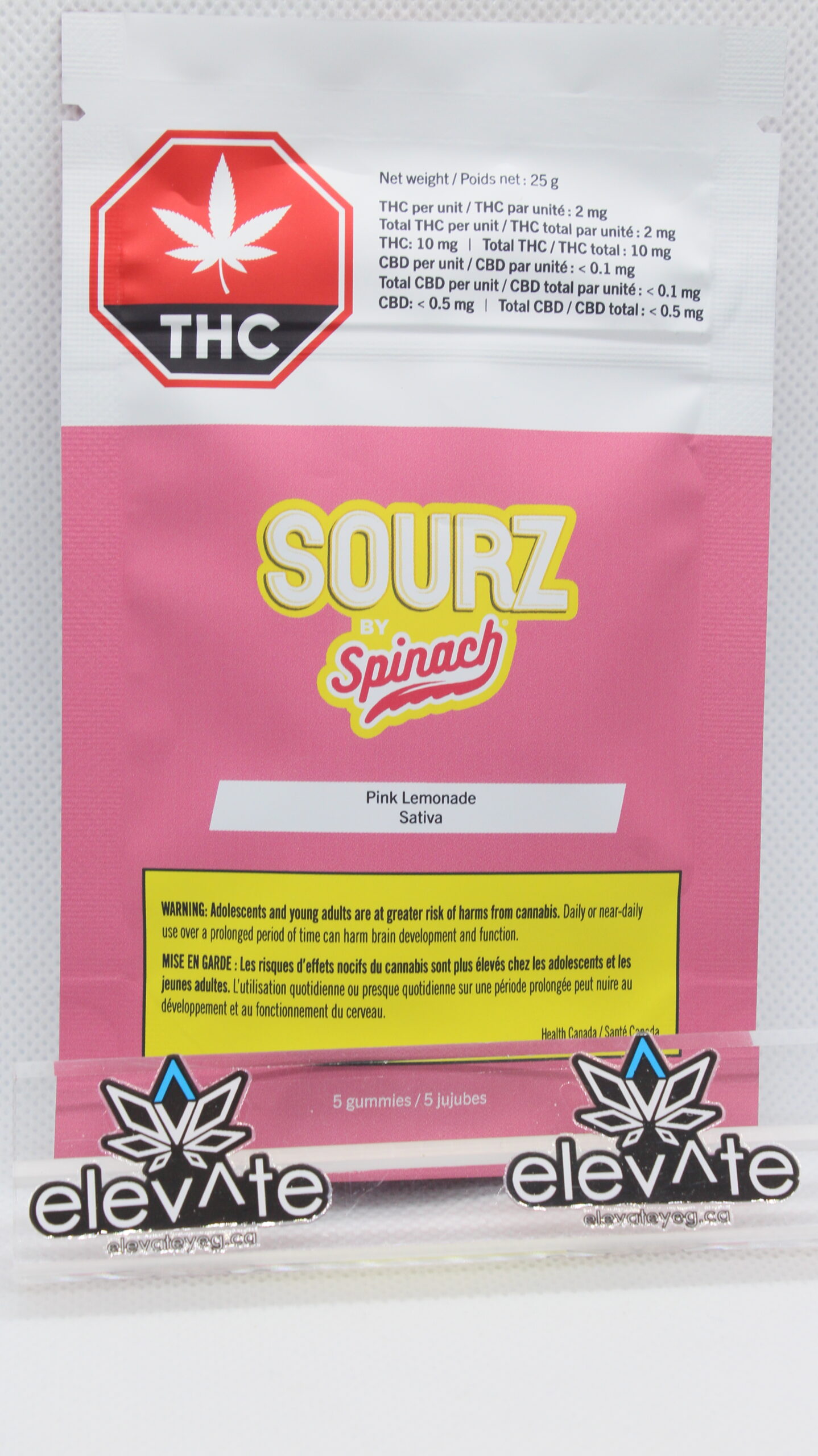 Spinach Sourz Pink Lemonade Soft Chews x5