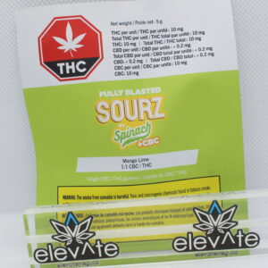 Spinach Sourz Fully Blasted Mango Lime 1:1 (CBC:THC) Soft Chew x1