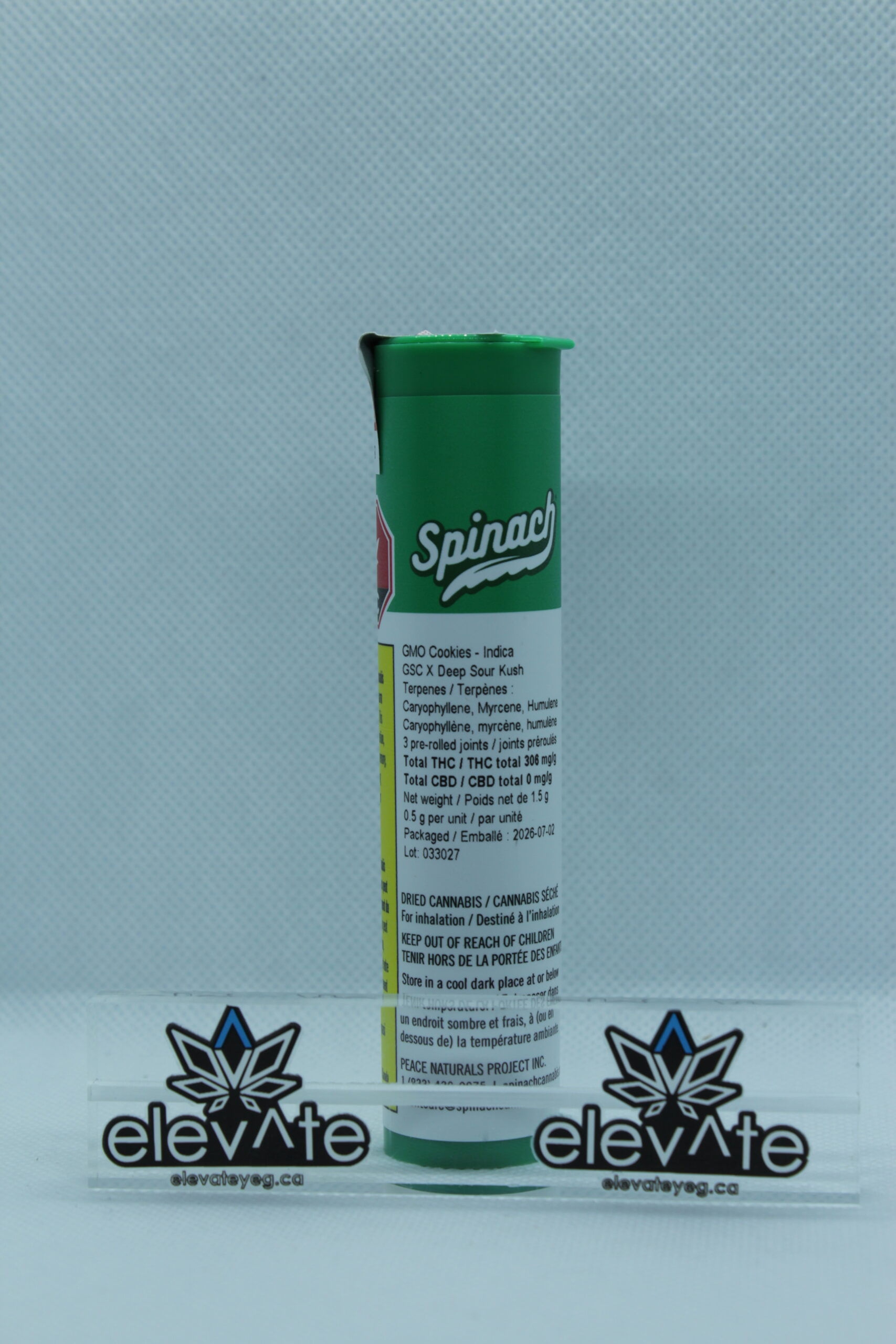 Spinach GMO Cookies Pre Rolls 3 x 0.5g
