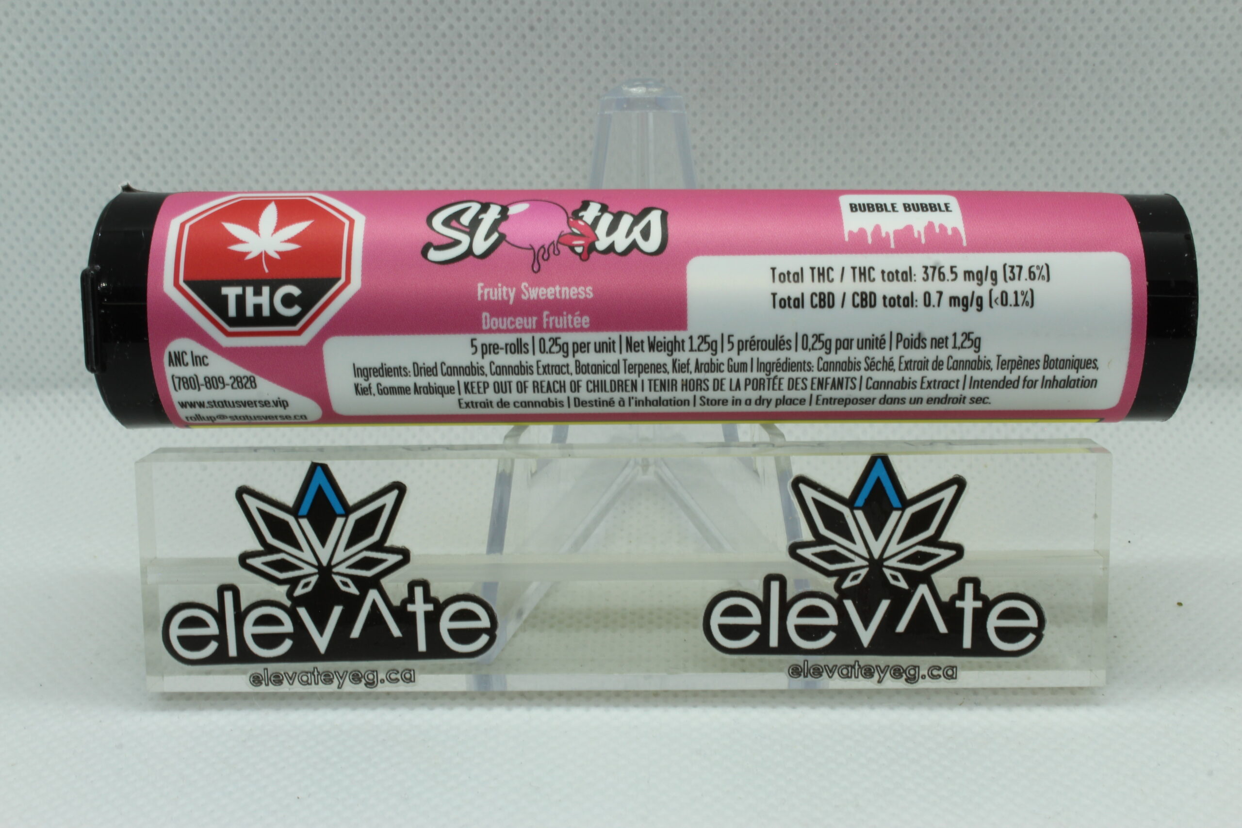 Status Bubble Bubble Liquid Diamond Infused Pre Rolls 5 x 0.25g