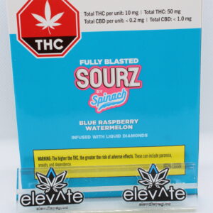Multipack Spinach Sourz Fully Blasted Blue Raspberry Soft Chews x5
